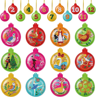 12 Days of Christmas Ornament Set Acrylic Christmas Hanging Ornaments Twelve Days of Christmas Decorative for Christmas Tree Ornaments